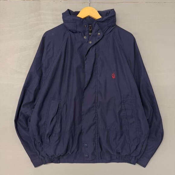 Vintage Nautica Zip Up Flannel‎ Lined Jacket Packable Hood Large - Picture 1 of 5